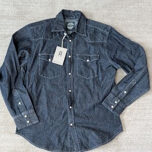 Men's Dark Denim Button Down Shirt